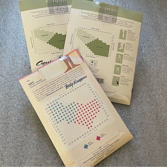 3 pair dance tights - Capezio Microfiber Knit Transition tights, 1 body wrapper - Picture 2 of 14